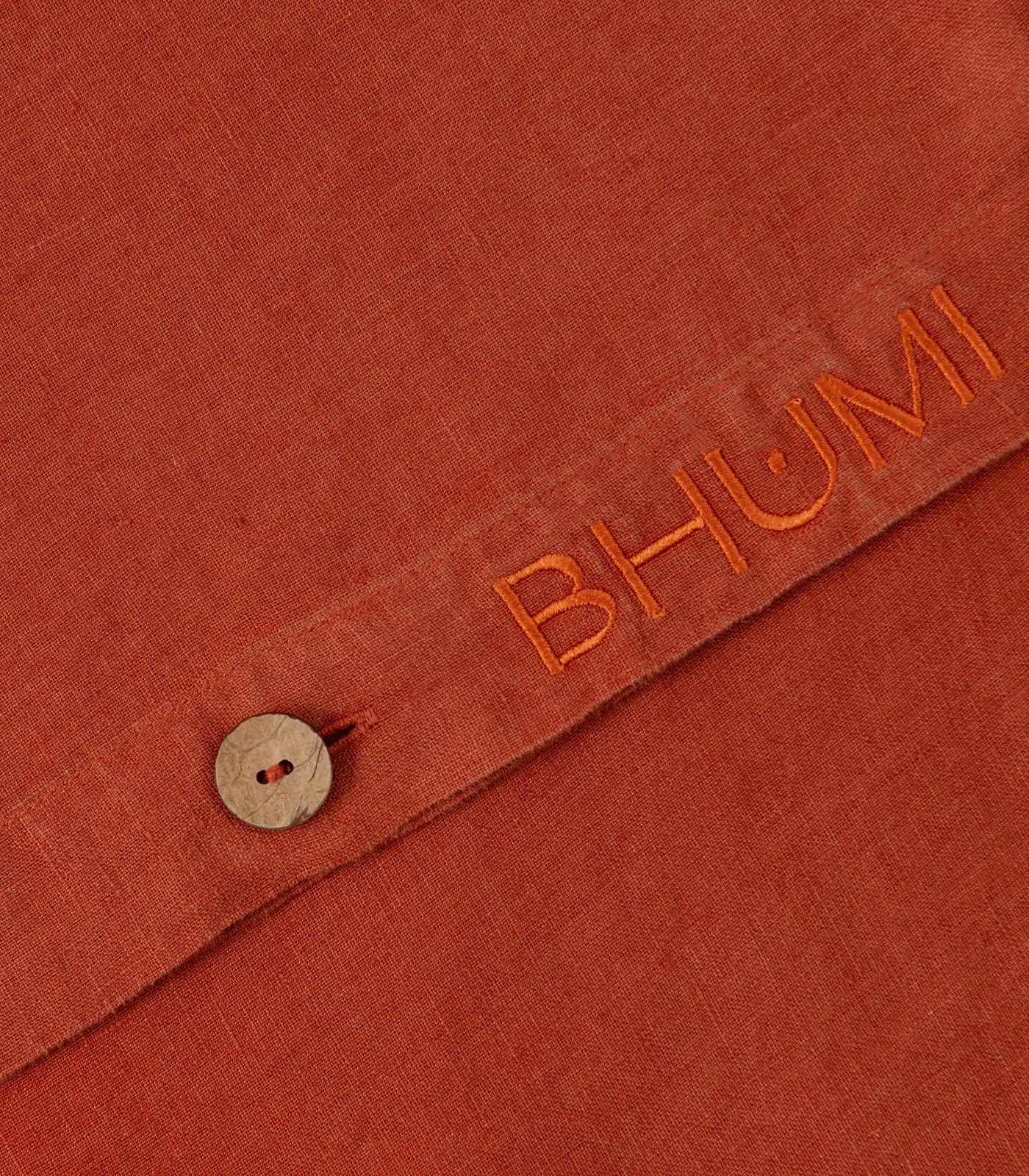 Bhumi Organic Cotton - Linen Plain Quilt Cover Set - Rust