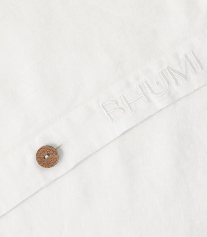 Bhumi Organic Cotton - Linen Plain Quilt Cover Set - White
