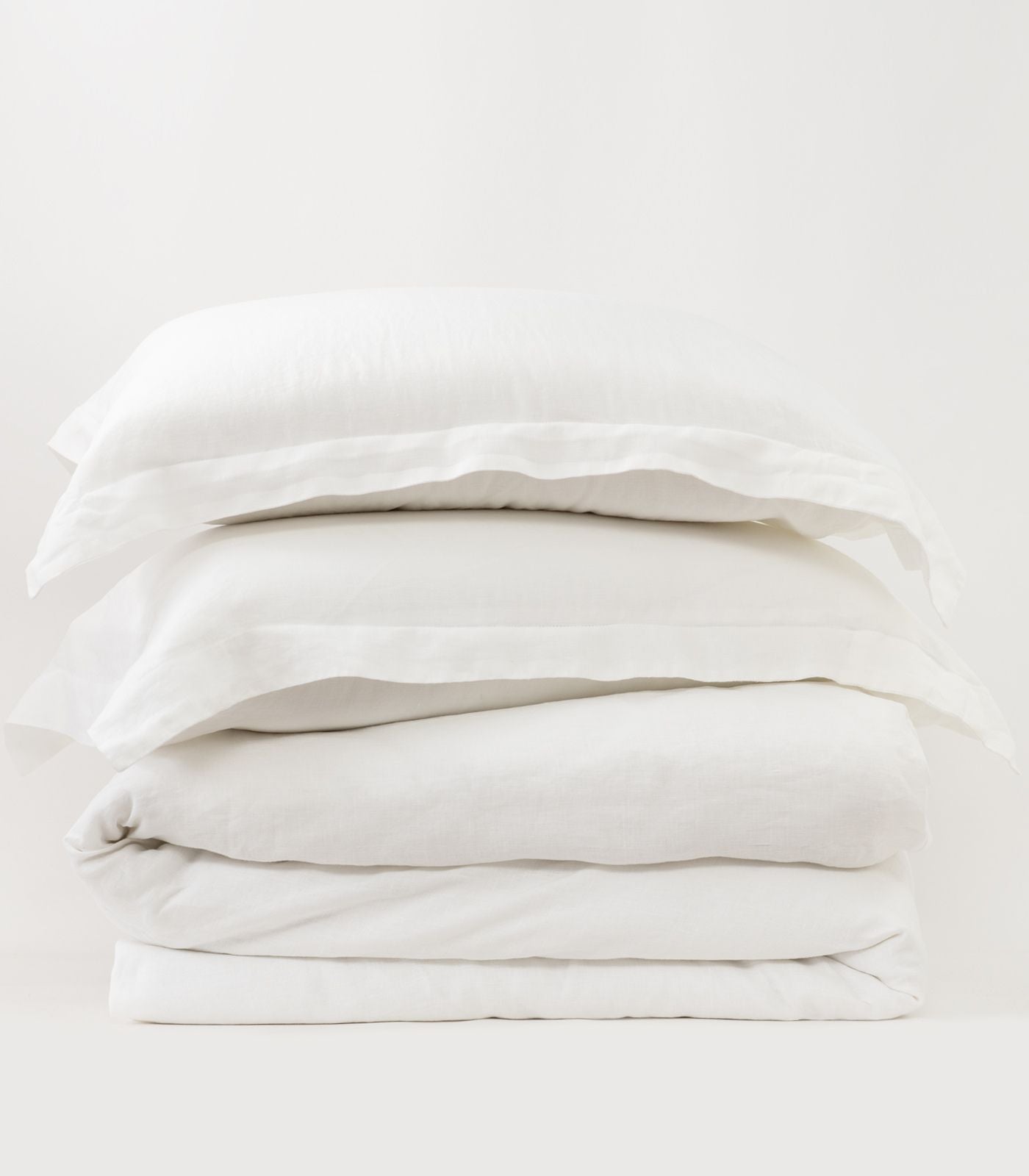 Bhumi Organic Cotton - Linen Plain Quilt Cover Set - White