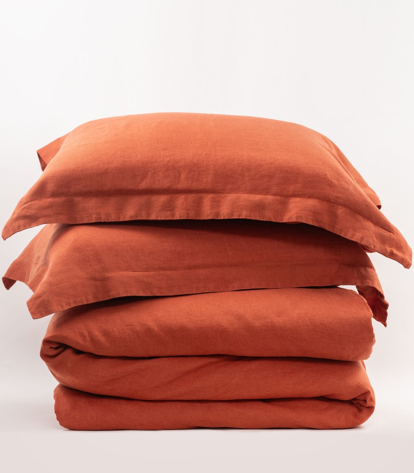 Bhumi Organic Cotton - Linen Plain Quilt Cover Set - Rust