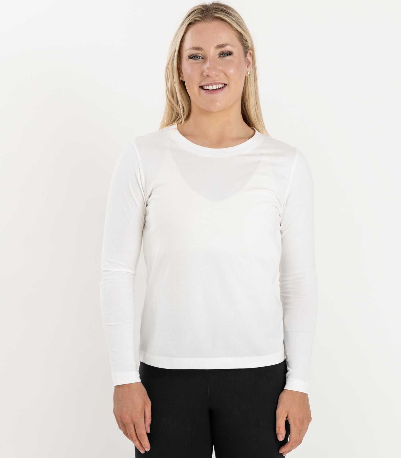 Organic Cotton Basic Long Sleeve Top Bhumi Fairtrade Organic Cotton Womens Tops