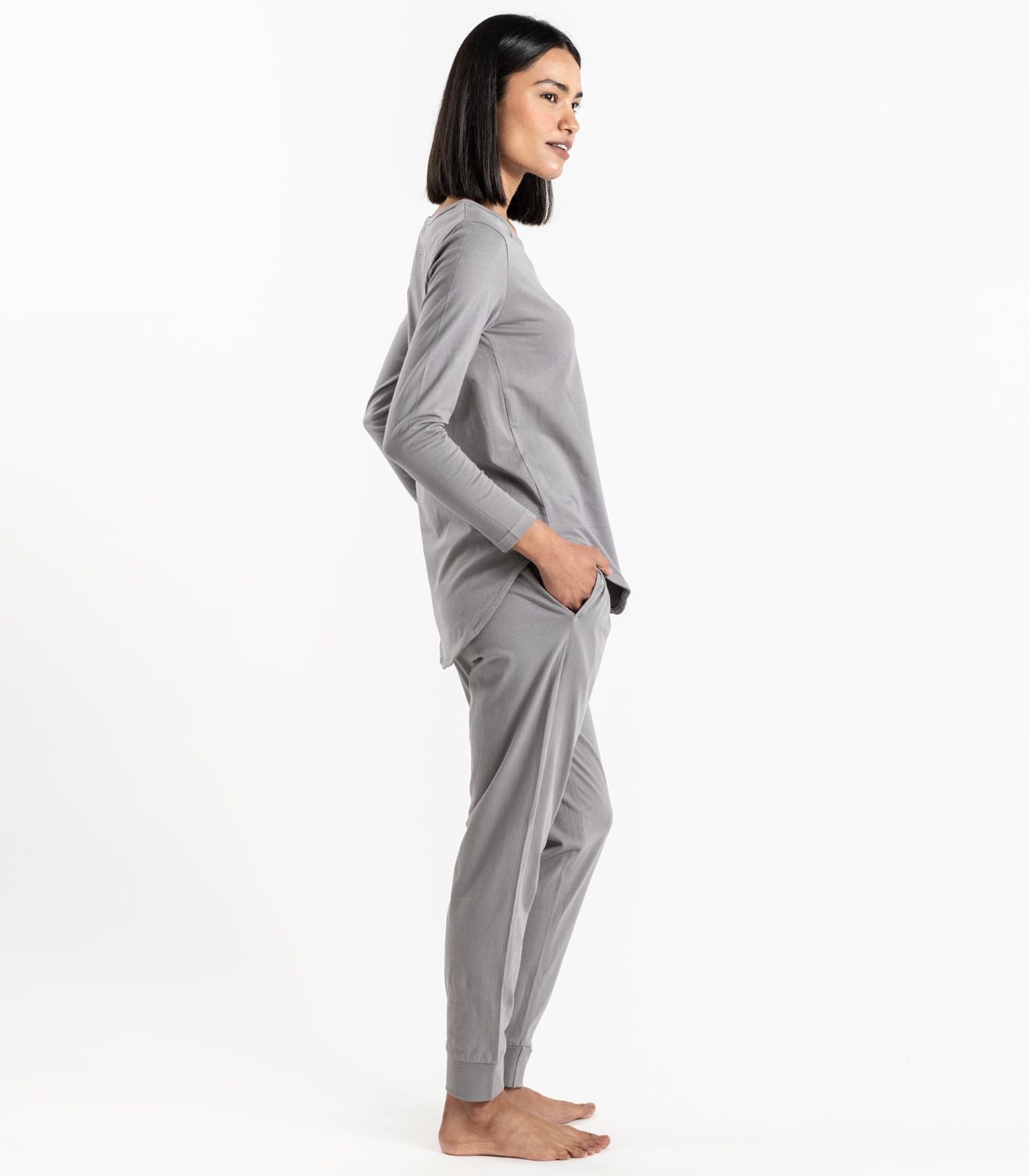 Bhumi Organic Cotton - Jersey Knit Long PJ Set - Titanium