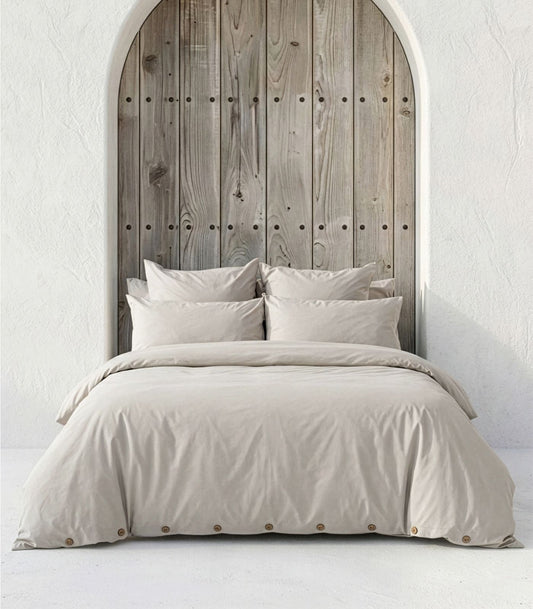 Bhumi Organic Cotton - Sateen Plain Quilt Cover - Light Grey