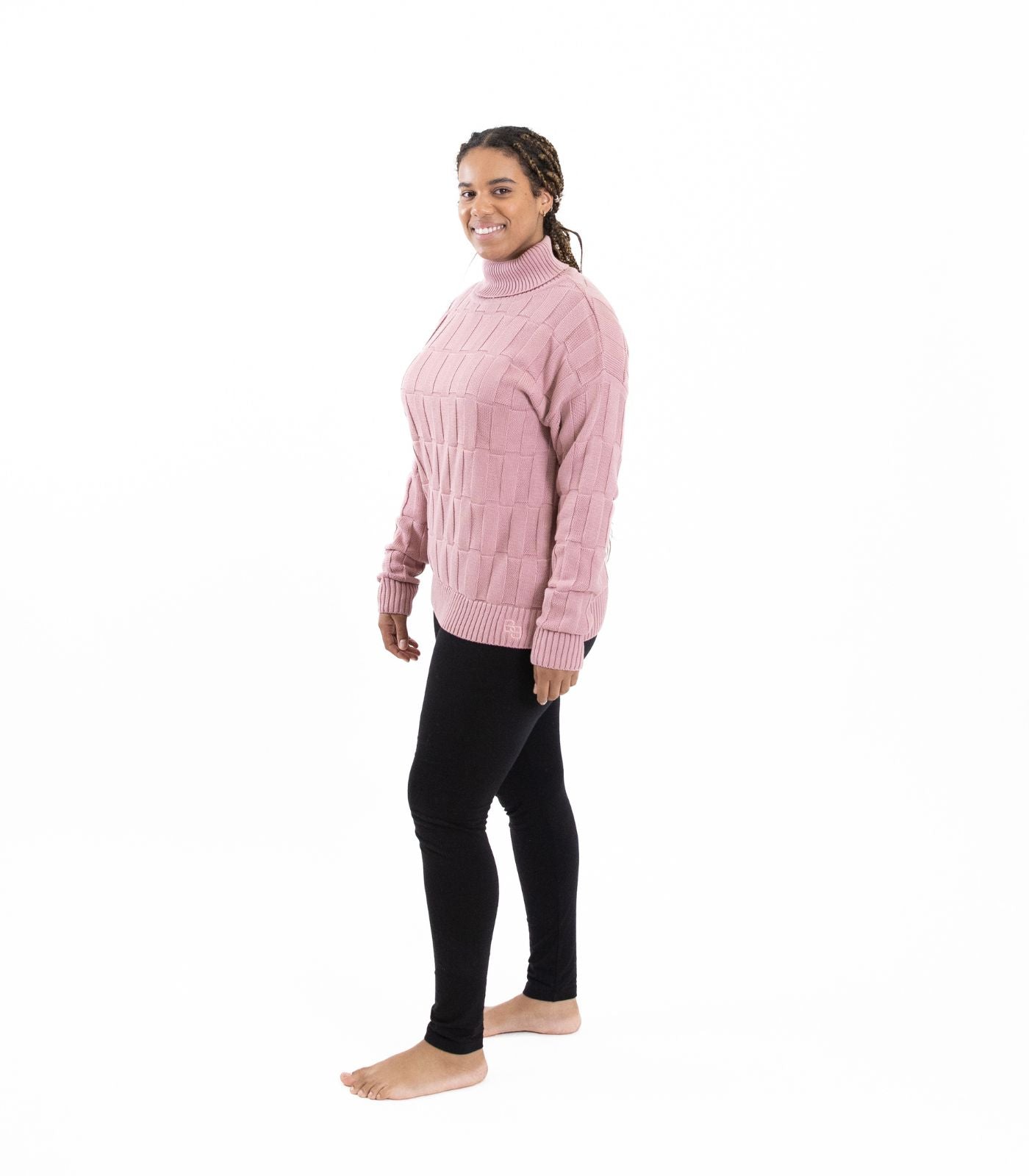 Bhumi Organic Cotton - High Neck Sweater - Rose