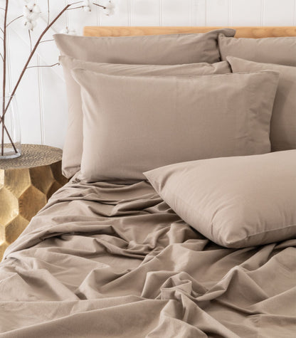 Bhumi Organic Cotton - Flannelette Sheet Set - Golden Taupe