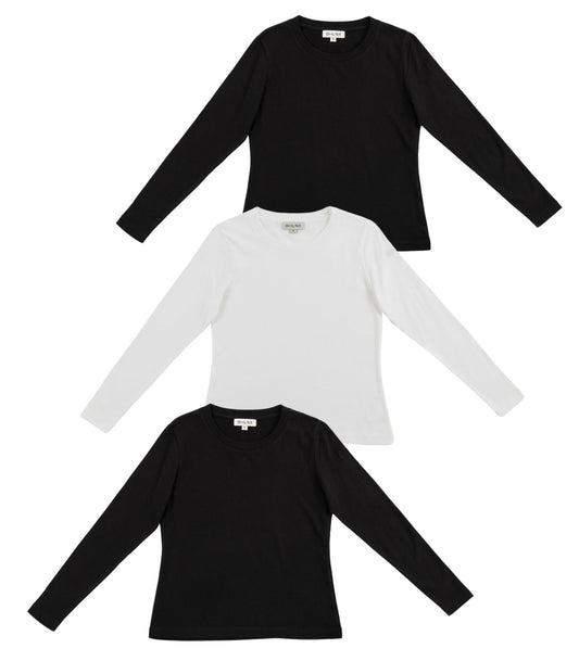 Bhumi Organic Cotton - Basic Long Sleeve Top (3 Pack) 
