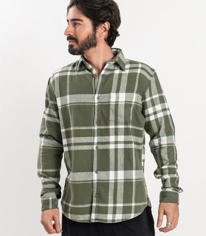 Bhumi Organic Cotton - Flannelette Shirt - Bronze Green Plaid