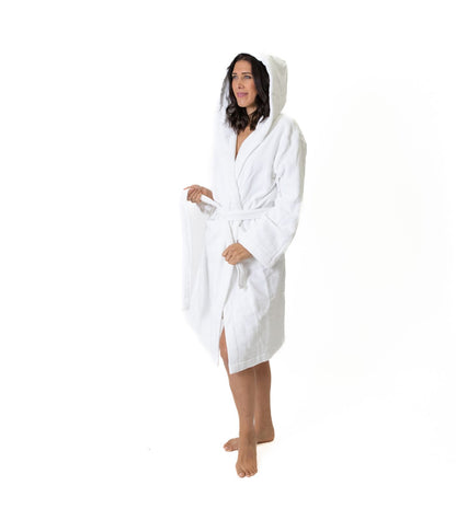 Bhumi Organic Cotton - Spa Robe With A Hood - White