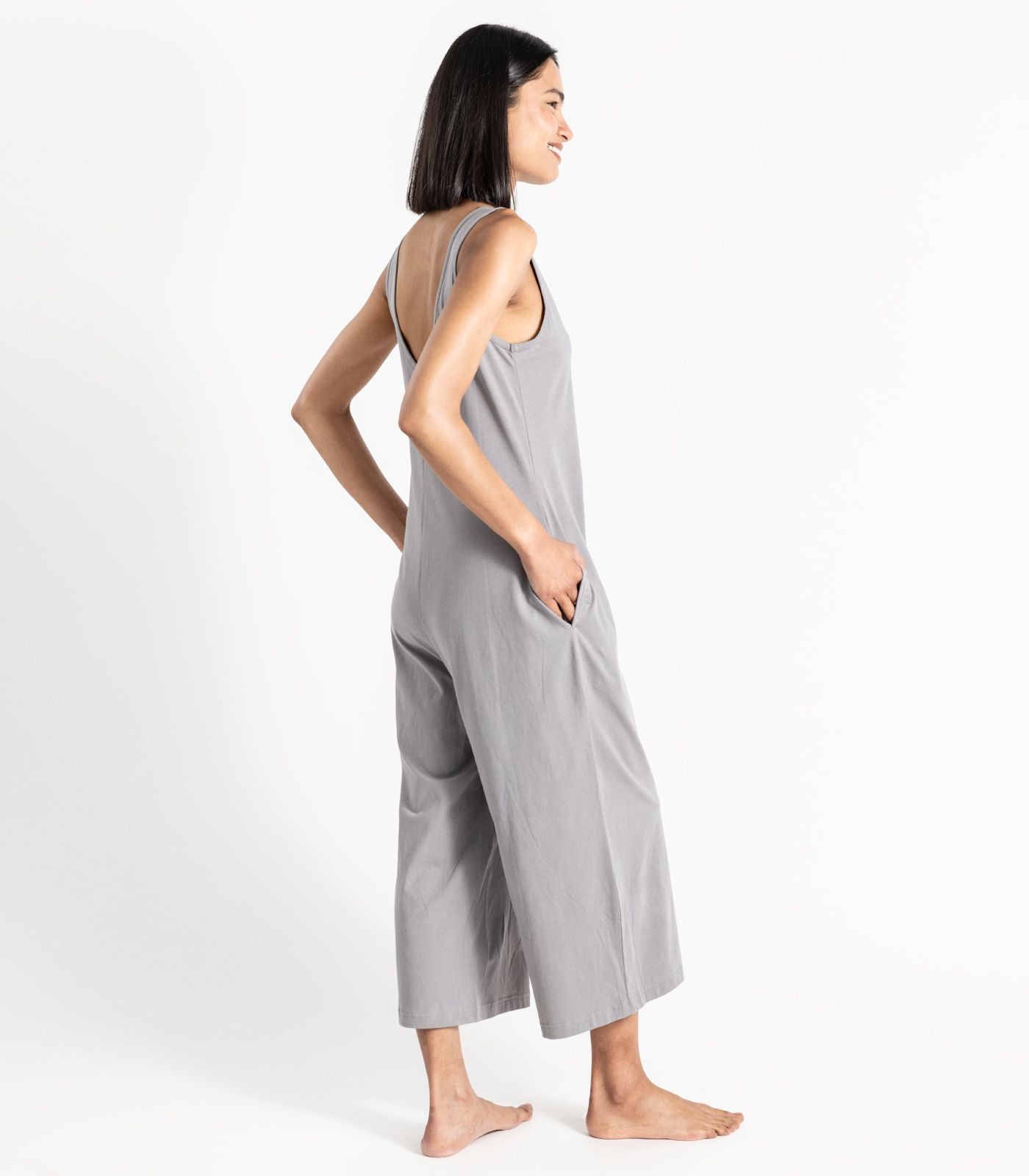 Bhumi Organic Cotton - Jersey Knit Jumpsuit - Titanium