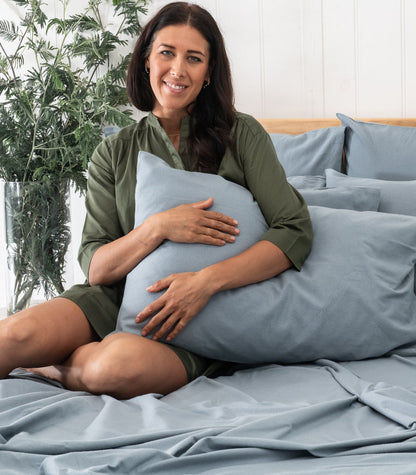 Bhumi Organic Cotton - Flannelette Sheet Set - Powder Blue