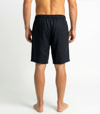 Men’s Organic Linen Lounge Shorts - Black