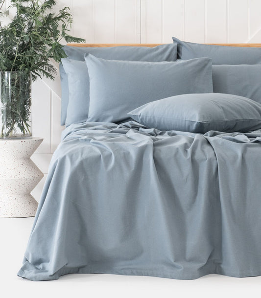 Bhumi Organic Cotton - Flannelette Sheet Set - Powder Blue