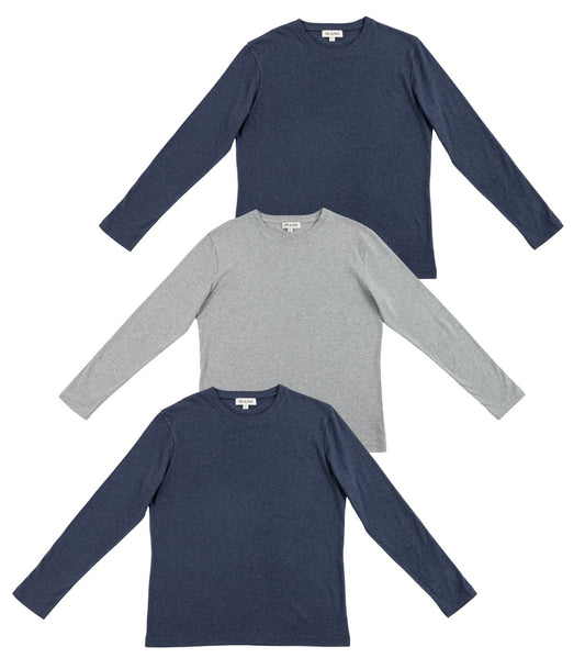 Bhumi Organic Cotton - Men’s Basic Long Sleeve Top (3 Pack) - New Arrival 