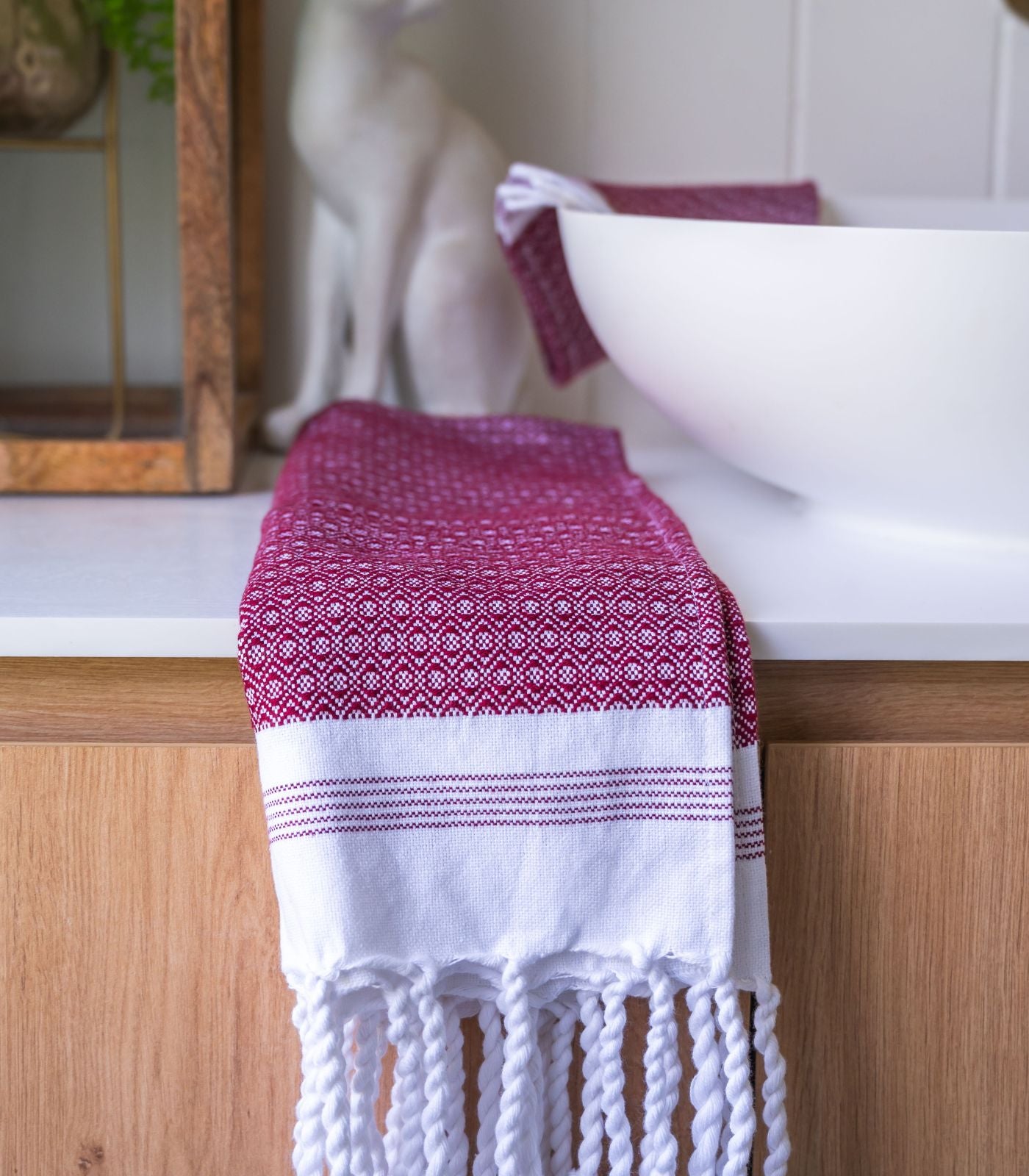 Turkish Khadi Hand Towel - Cabernet