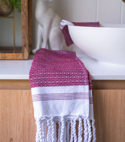 Turkish Khadi Hand Towel - Cabernet