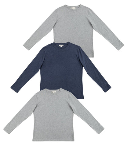 Bhumi Organic Cotton - Men’s Basic Long Sleeve Top (3 Pack) - New Arrival 