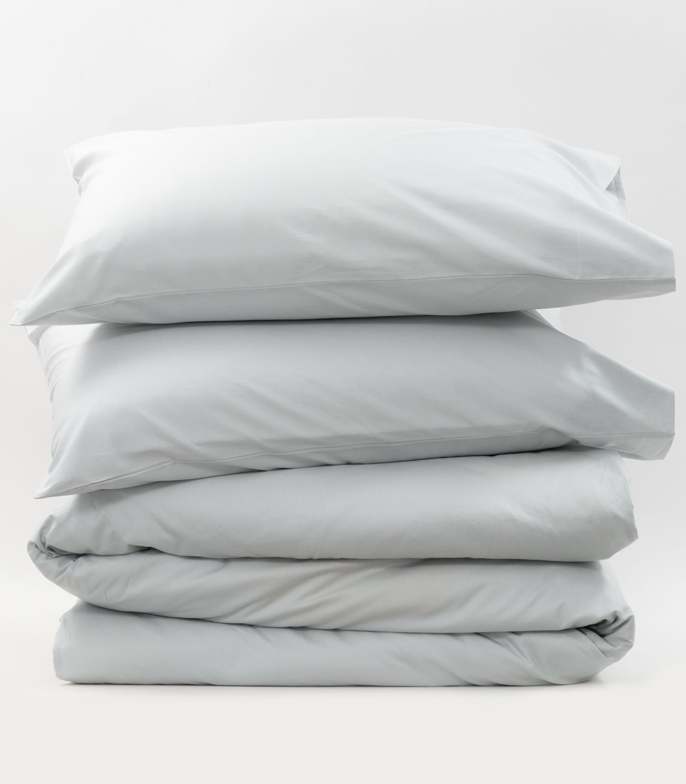 Bhumi Organic Cotton - Sateen Plain Quilt Cover - Glacier