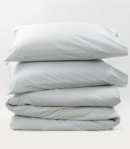 Bhumi Organic Cotton - Sateen Plain Quilt Cover - Glacier