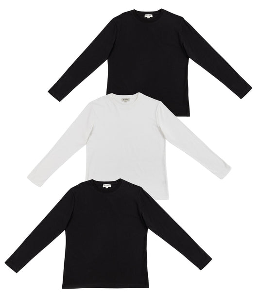 Bhumi Organic Cotton - Men’s Basic Long Sleeve Top (3 Pack)