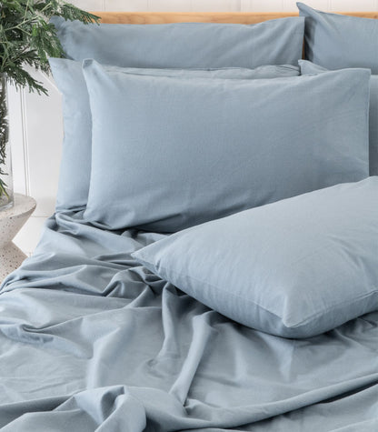Bhumi Organic Cotton - Flannelette Sheet Set - Powder Blue