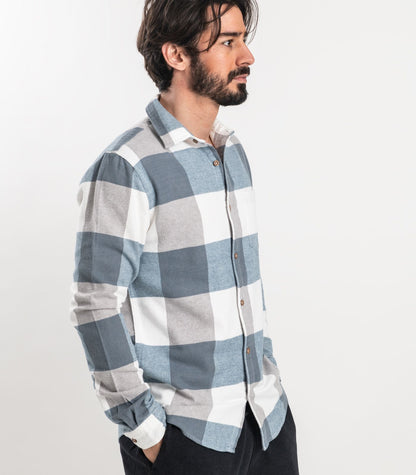 Bhumi Organic Cotton - Flannelette Shirt - Powder Blue Check