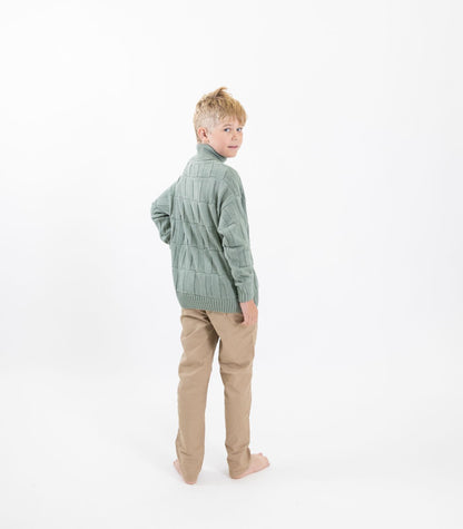 Bhumi Organic Cotton - Kids High Neck Sweater - Mint