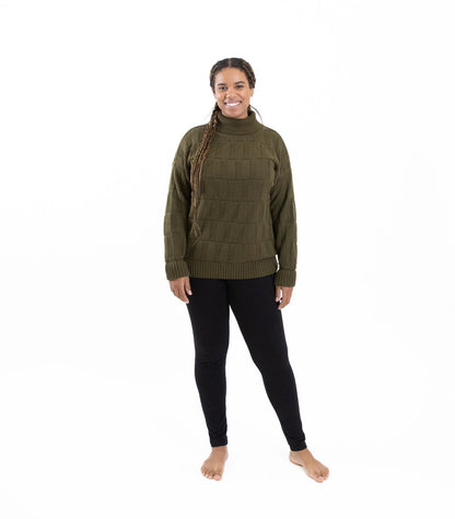 Bhumi Organic Cotton - High Neck Sweater - Moss