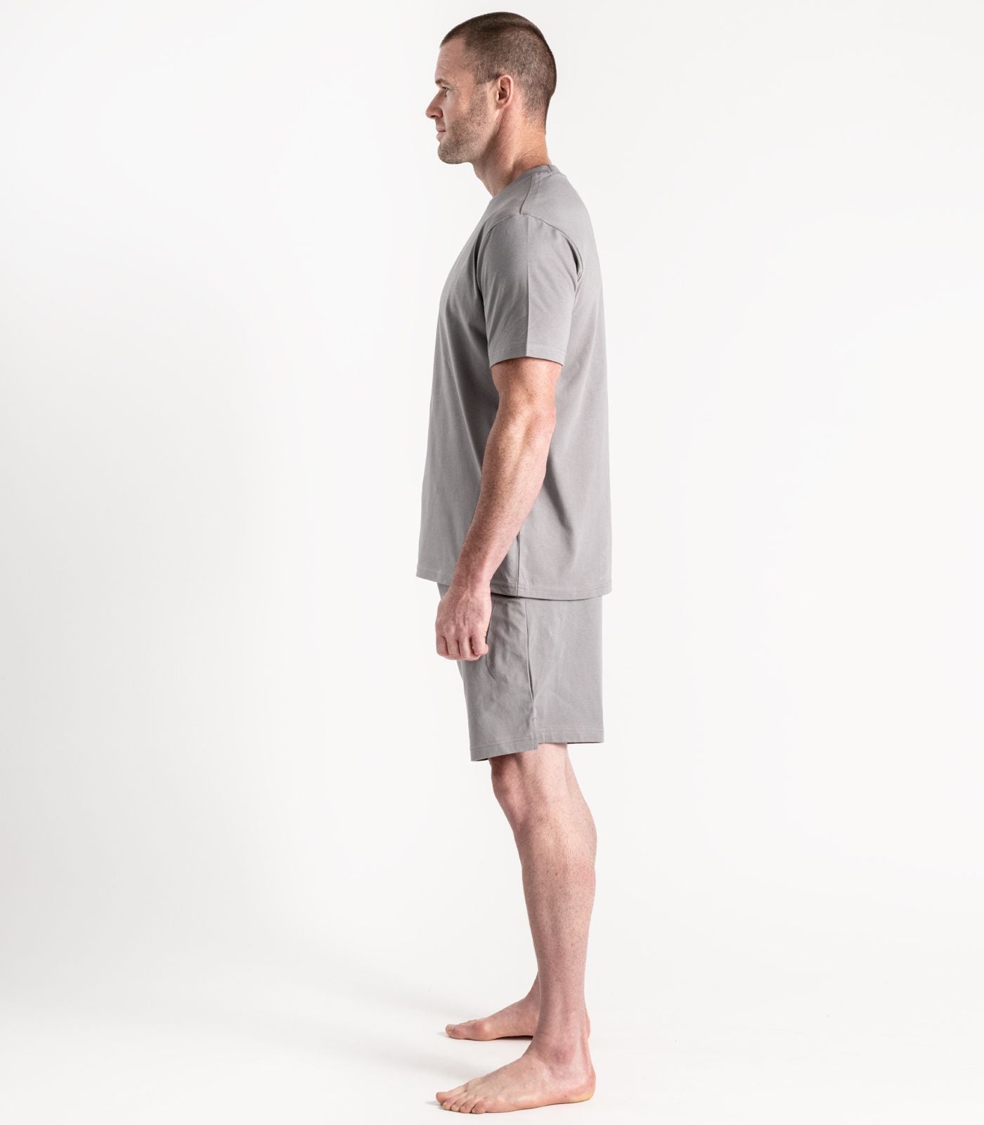 Bhumi Organic Cotton - Men's Jersey Knit Short PJ Set - Titanium