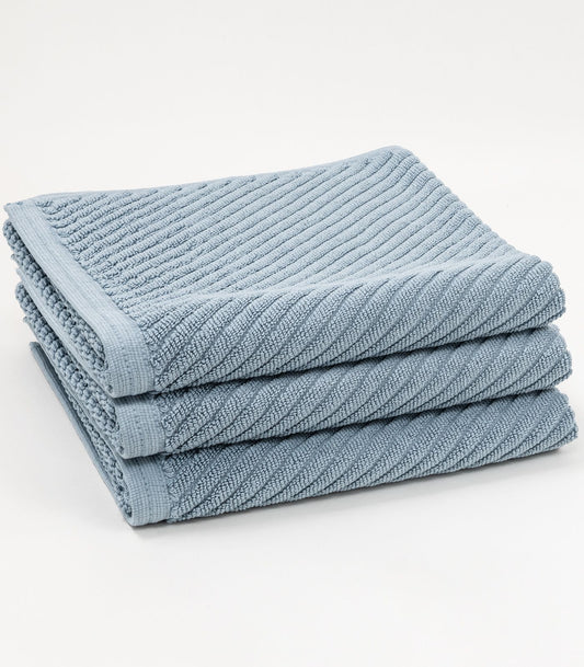 Bhumi Organic Cotton - Barefeet Softness Twill Bath Mat (3 Pack)  - Sky Blue