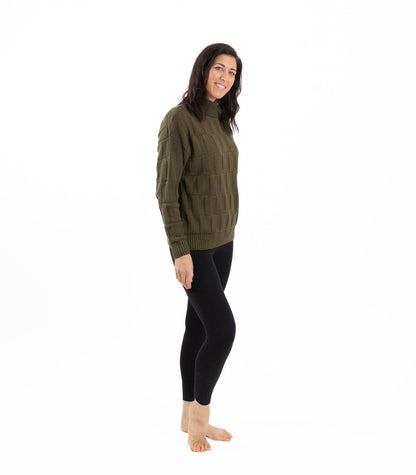 Bhumi Organic Cotton - High Neck Sweater - Moss
