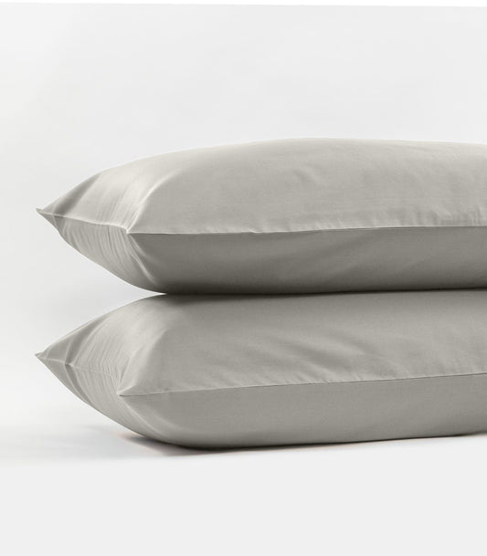 Bhumi Organic Cotton - Percale Pillow Cases (Pair) - Pewter