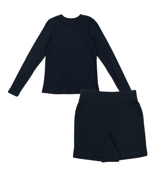 Ribbed Long Sleeve Top & Shorts Pack