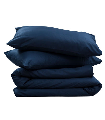 Bhumi Organic Cotton - Percale Plain Quilt Cover - Navy