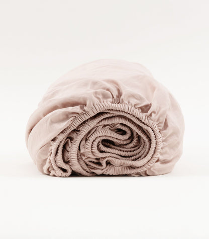 Bhumi Organic Cotton - Fitted - Sateen Sheet - Rosewater