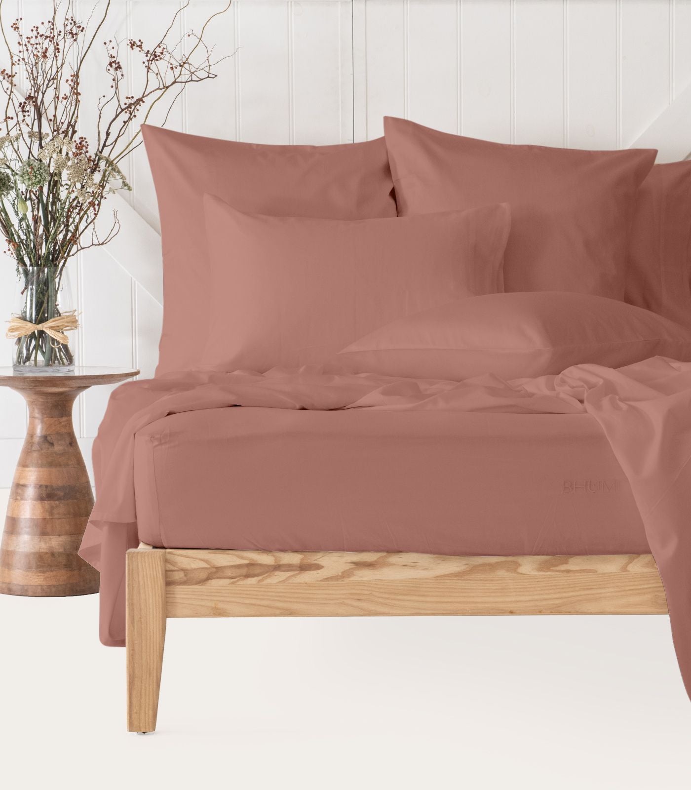 Bhumi Organic Cotton - Sateen Sheet Set - Dusty Rose