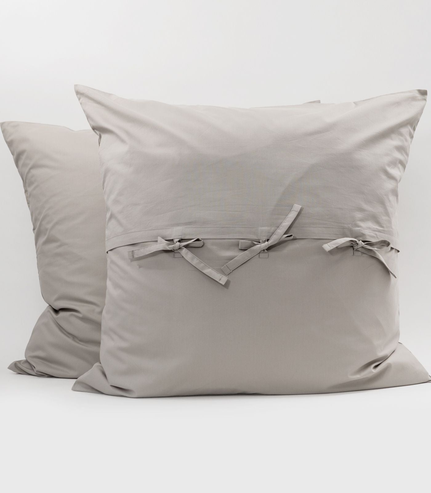 Bhumi Organic Cotton - Sateen Pillow Cases (pair) - European - Light Grey