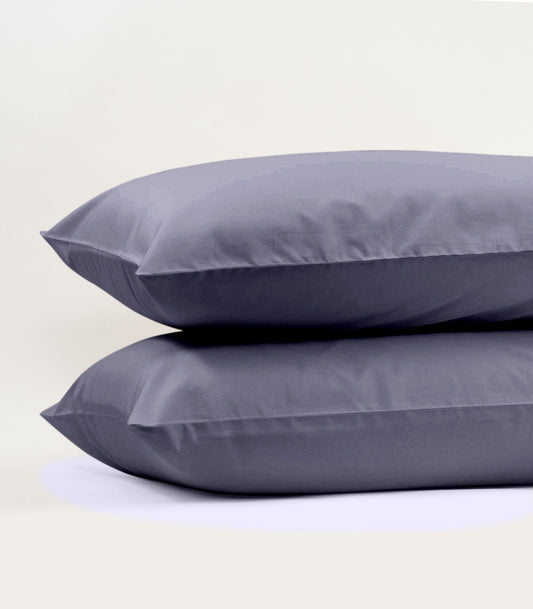 Bhumi Organic Cotton - Sateen Pillow Cases (Pair) - Metallic Blue