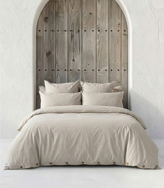 Bhumi Organic Cotton - Sateen Plain Quilt Cover - Light Grey