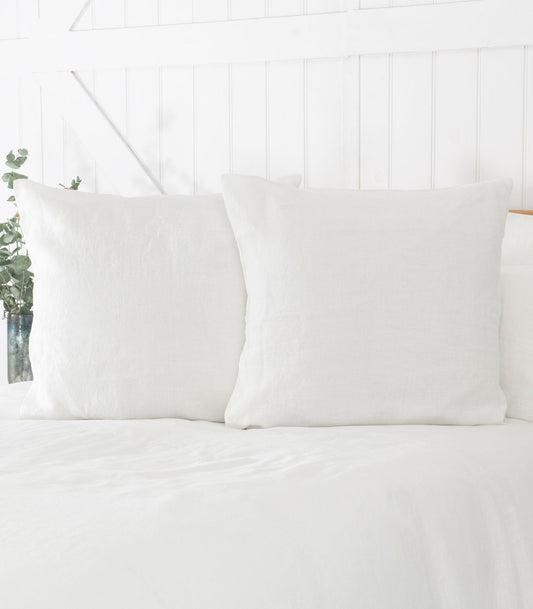 Linen Pillow Cases (pair) - European - White