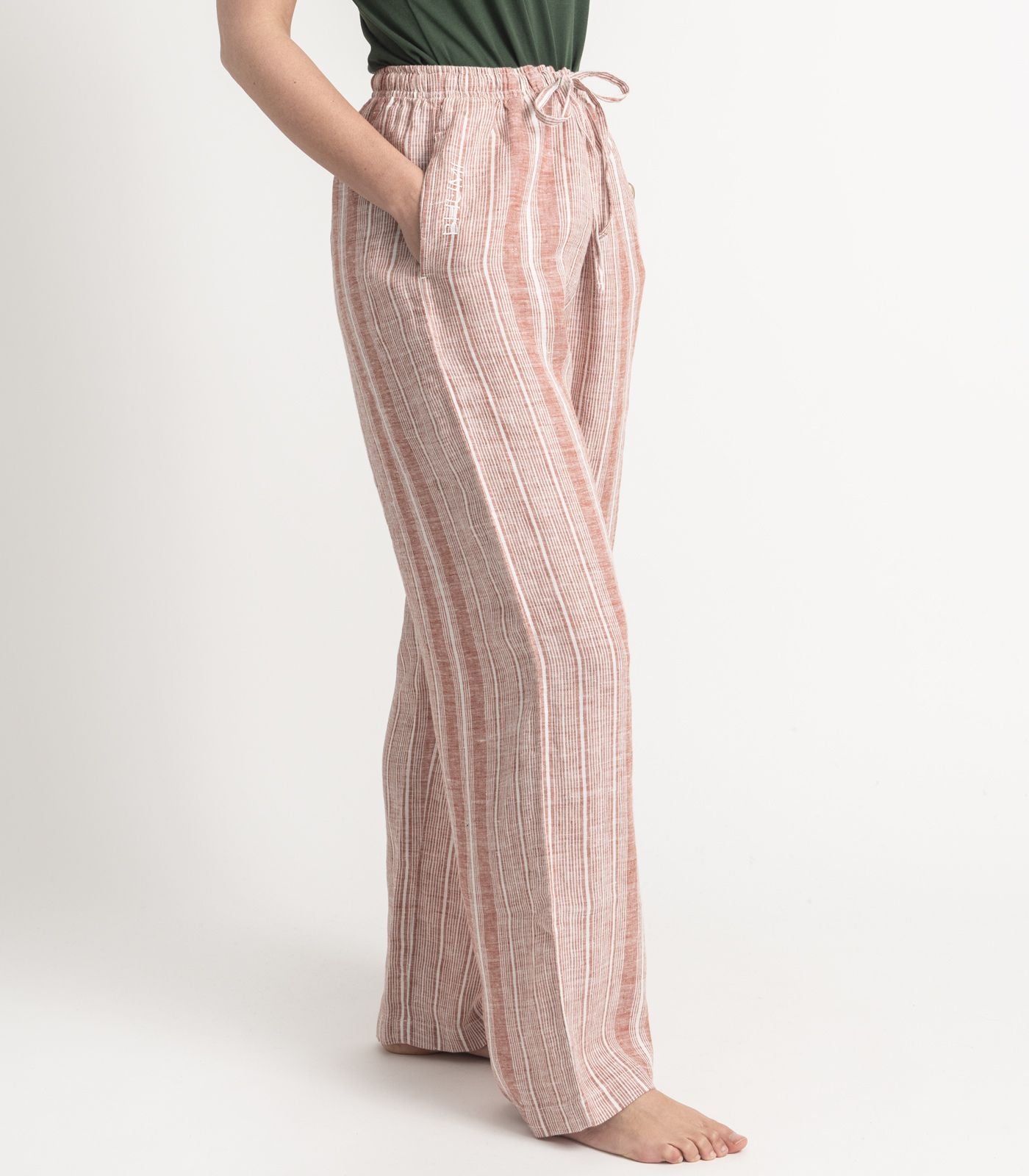 Bhumi Organic Cotton - Linen Pant - Rust Stripe