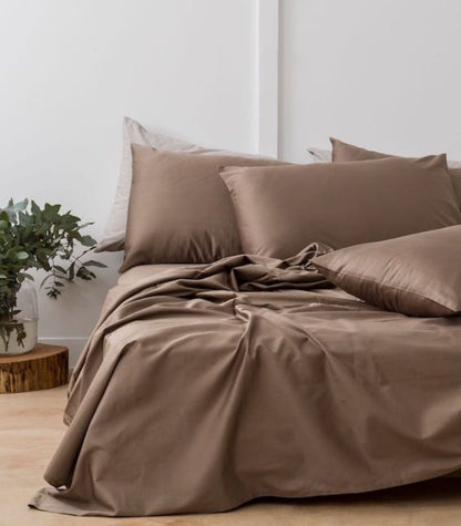 Bhumi Organic Cotton - Sateen Sheet Set - Taupe