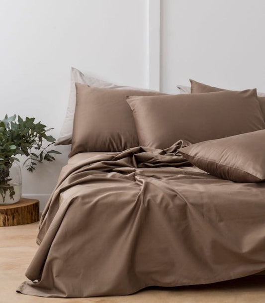 Bhumi Organic Cotton - Sateen Sheet Set - Taupe