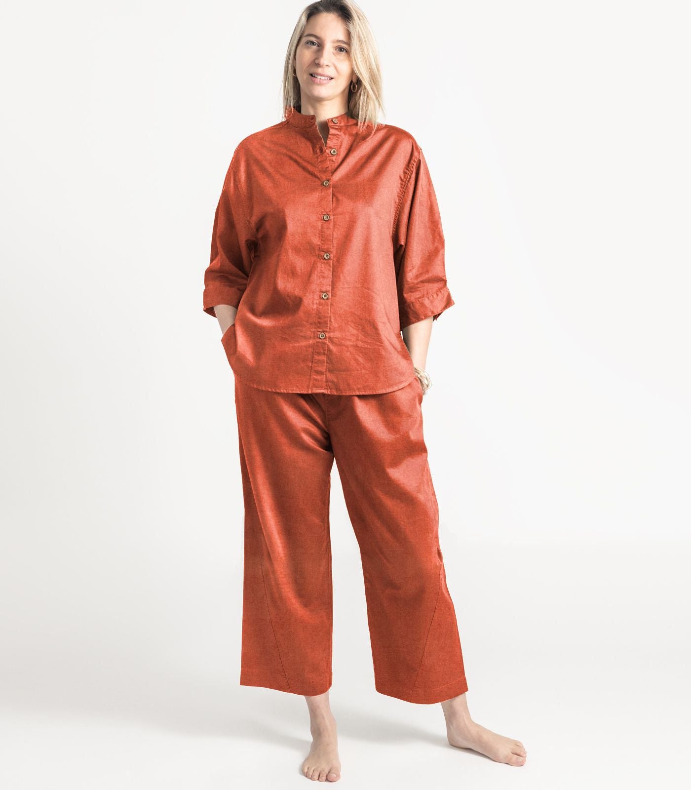 Bhumi Organic Cotton - Sateen 3/4 PJ Set - Rust