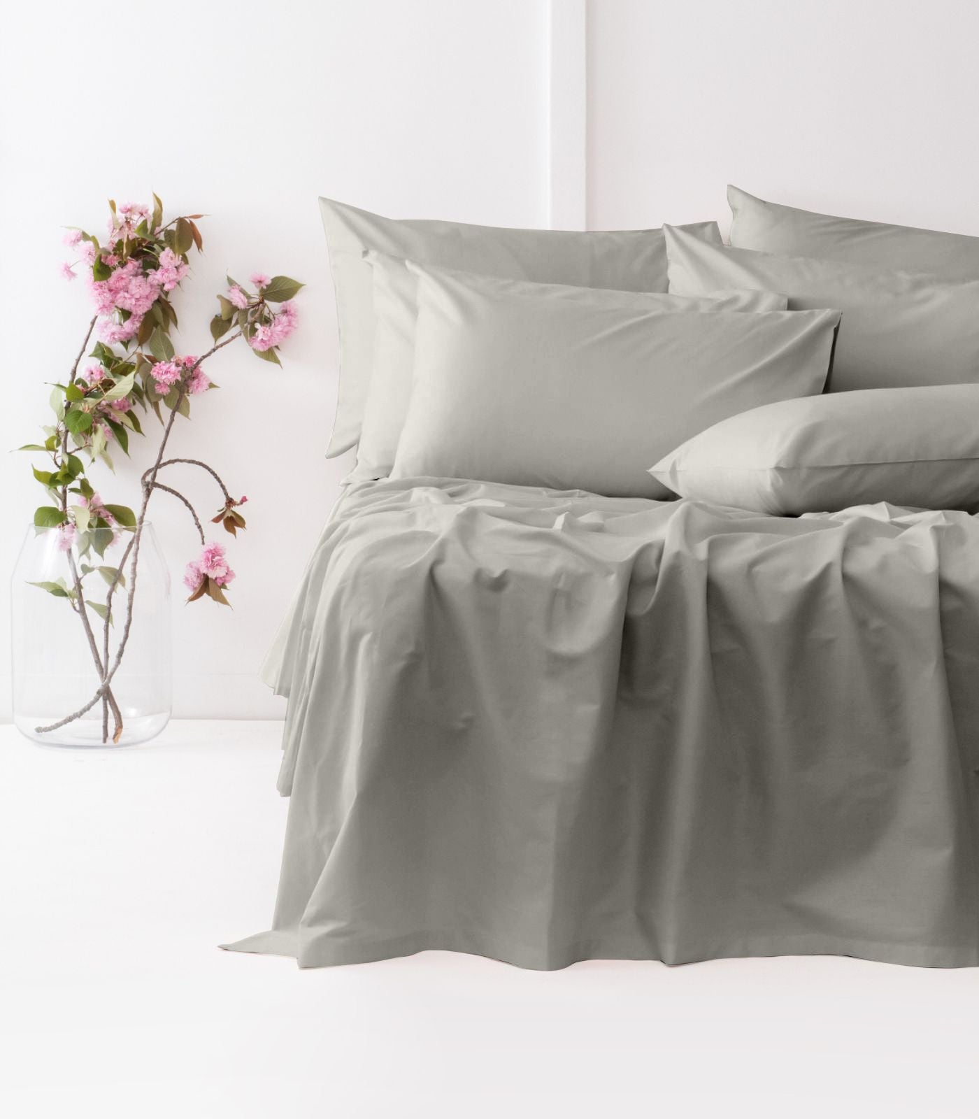 Bhumi Organic Cotton - Percale Sheet Set - Pewter