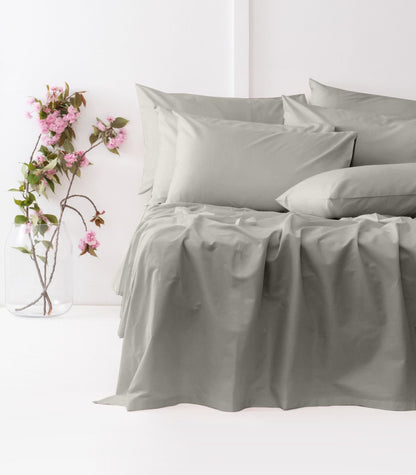 Bhumi Organic Cotton - Percale Sheet Set - Pewter