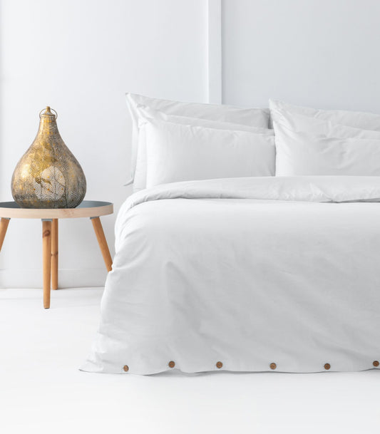 Bhumi Organic Cotton - Percale Plain Quilt Cover - Glacier