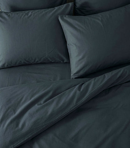 Bhumi Organic Cotton - Sateen Plain Quilt Cover - Orion Blue