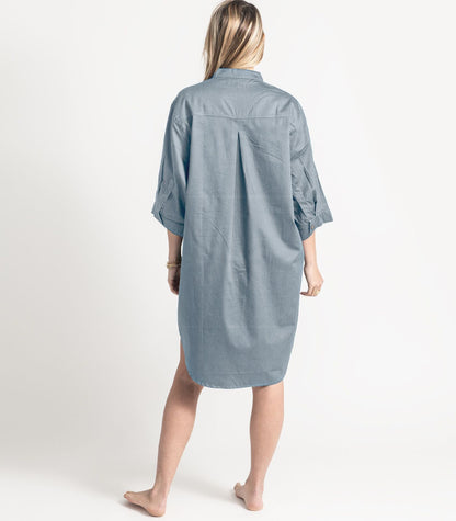 Bhumi Organic Cotton - Flannelette Night Shirt - Powder Blue