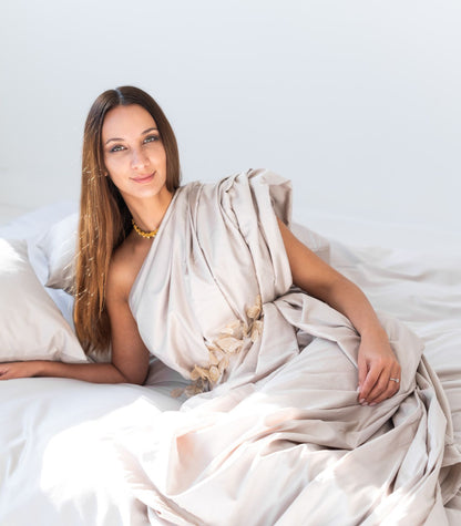 Bhumi Organic Cotton - Sateen Sheet Set - Luxe - Silver