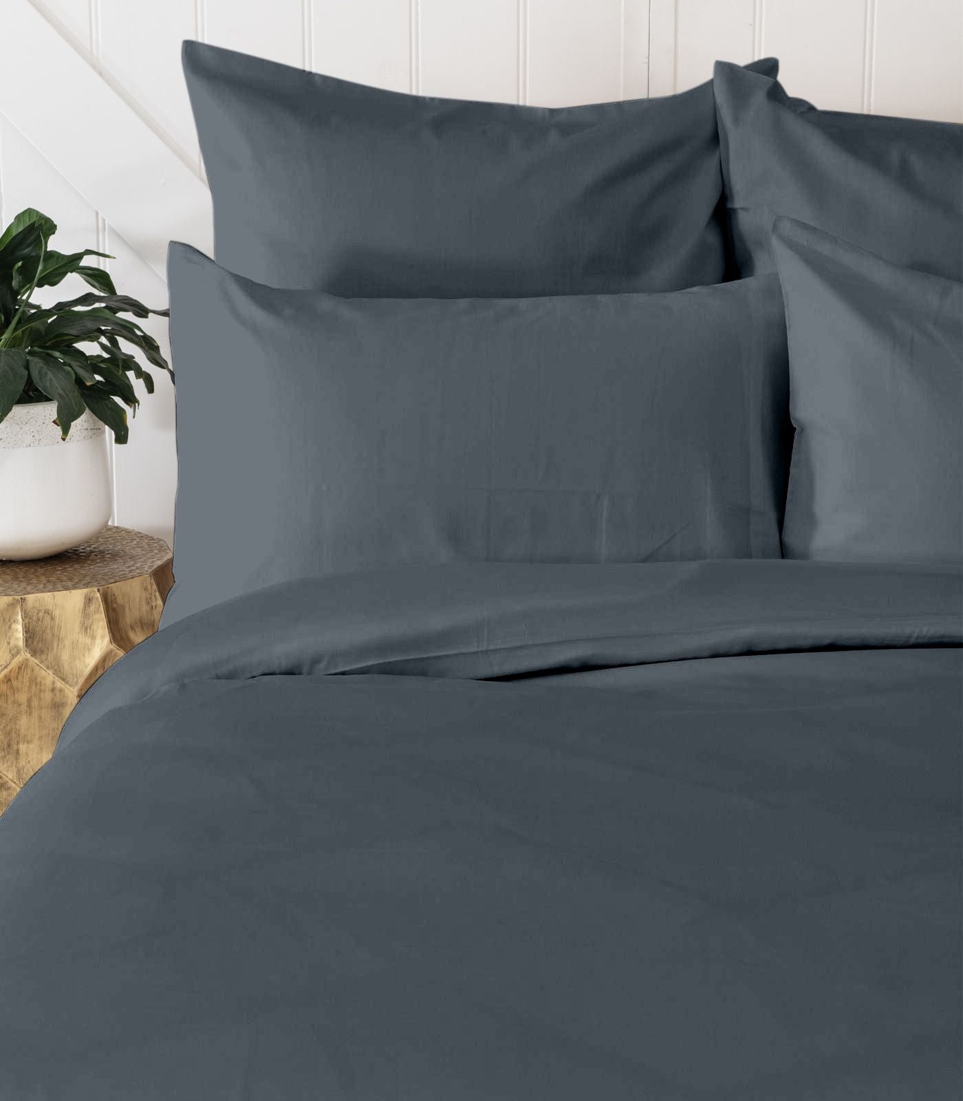 Bhumi Organic Cotton - Sateen Plain Quilt Cover - Orion Blue
